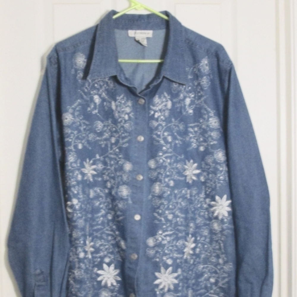 Denim embroidered shirt JMB Signature
